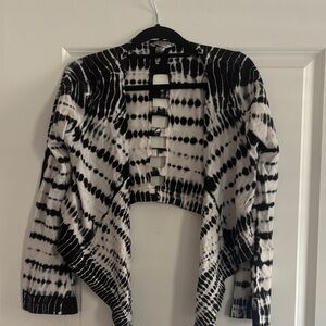 Black and White Tie-Dye Women's Shrug